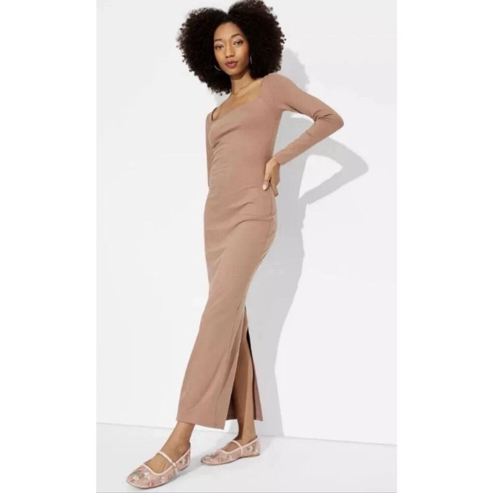 Wild Fable Brown Long Sleeve Butter Bliss Dress Size Medium New